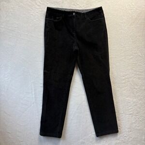 J. McLaughlin Black Corduroy Pants Size 12 Women's Classic‎ Fit